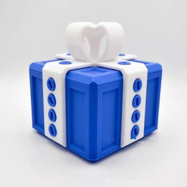 3D Irriterande Presentask med Skruvar, Irriterande Presentask med Vridförvaring Vit och blå 8cm Vit och blå 8cm White and blue 8cm