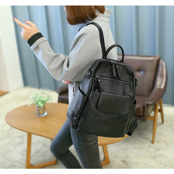 Women's Backpack, Student School Bag, Leather Backpack, Shoulder Bag