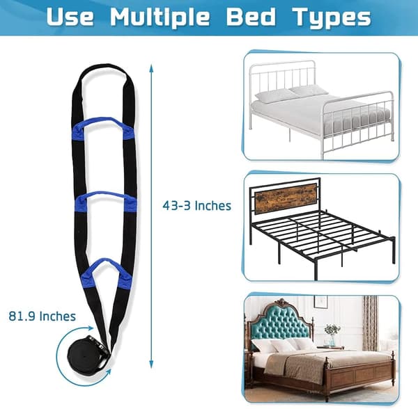 Bed Rail Assist Devices, Adjustable Bed Rail Support Handle, Handle Compatible with Step Lift, Handle Compatible with Medical Safety Frame