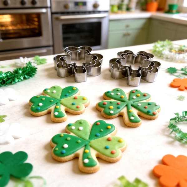 St. Patrick's Day metallkakeformsett - Kløverform i rustfritt stål for vårfestdekorasjon eller baking (6-delt sett)