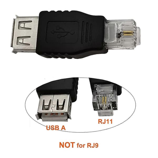 JUNSUNMAY USB A Hunn til RJ11 6P2C Adapter Mini Konverter (IKKE for RJ9 Håndenhetport)