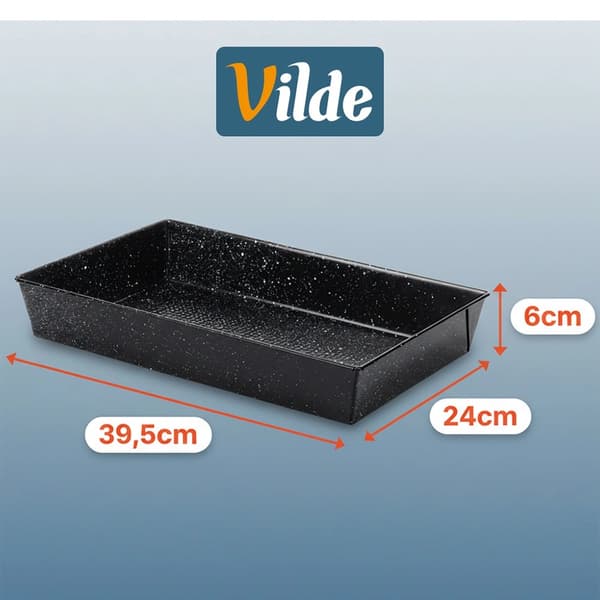 Granite baking tray with non-stick coating, 39.5x24x6 cm