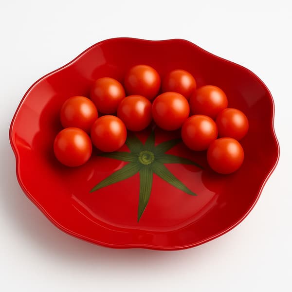 ARIA FRESH Tomatformet Glasskål 17x18x1,8 cm - Dekorativ Servering