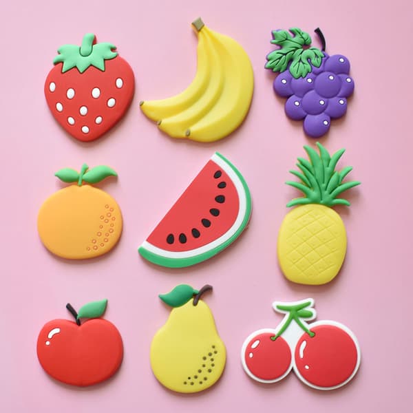 ##/9-pack söta tecknade frukt kylskåpsmagneter##/