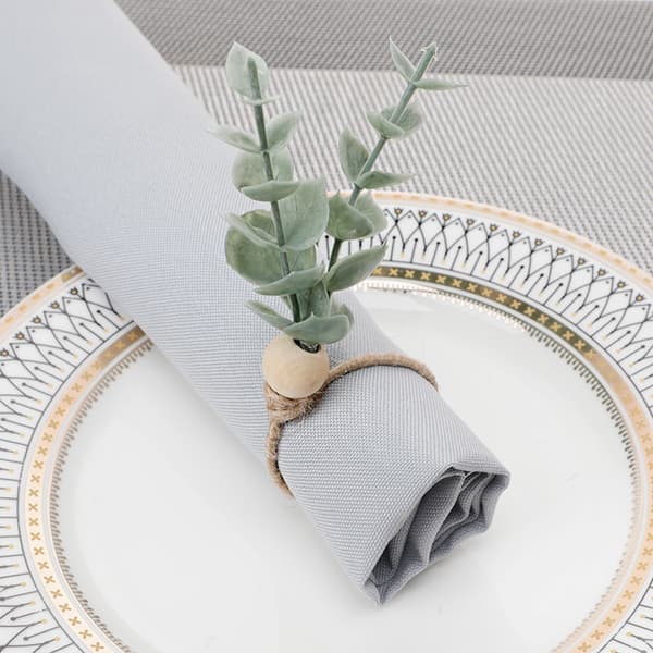 Lantliga servettringar Eukalyptus Servettringar i trä Vår Rustika Gröna Blad Servettringar för Thanksgiving Påsk Jul (Stycken)