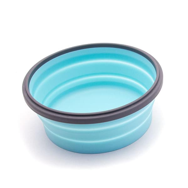 2 stk Sammenleggbar matboks / oppbevaringsboks silikon 800 ml Ljusblå blue