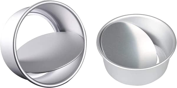 2 Kakeformer Runde Bakeformer Non-Stick Bakebrett, Sølv