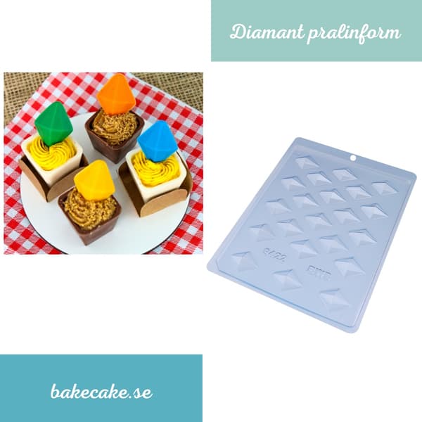 Pralinform Diamant Sjokoladeform - BWB 9422 Transparent transparent