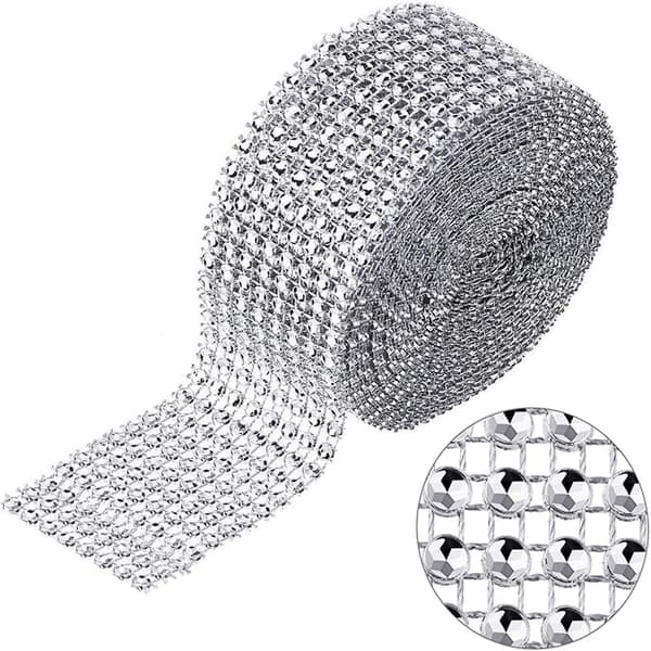 Sølv Rhinestone-bånd med diamanter, festdekorasjon
