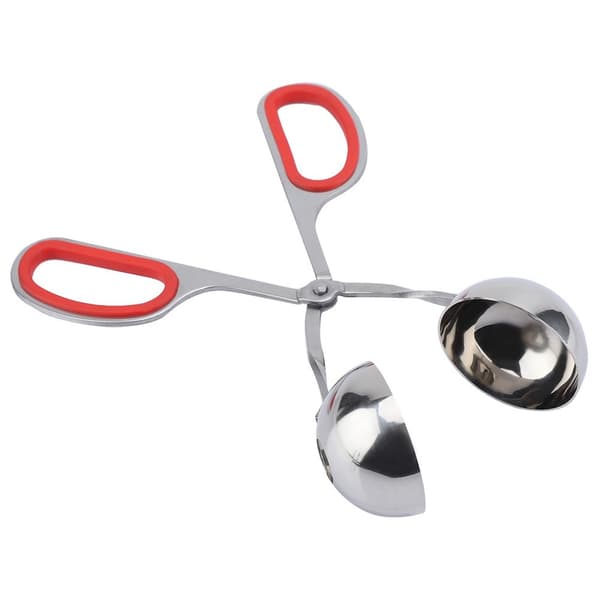 Kødbolle- og risbolleklemme i 304 rustfrit stål, non-stick, rød