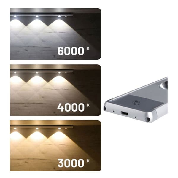 LED Ultratynd Smart Sensor Natlampe Garderobelys USB Genopladelig Katteøje (40CM 2W