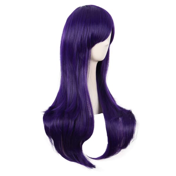 Peruk Anime pitkä kihara peruukki 70CM (Tummanvioletti)