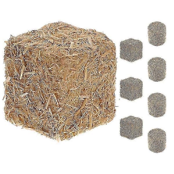 Farm Decoration Miniature Props Simulate Mini Haystack Decor Square Garden Decoration 8 Pcs