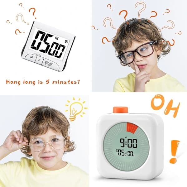 Digital visuel timer, nedtællingstimer, alarm, ur, 60 minutters stopur, til madlavning, børn, klasseværelse, ko,A