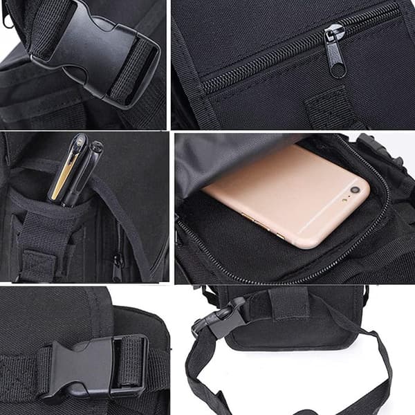 Taktisk Drop Leg Bag Utomhus Midjeväska för Män Kvinnor, Svart