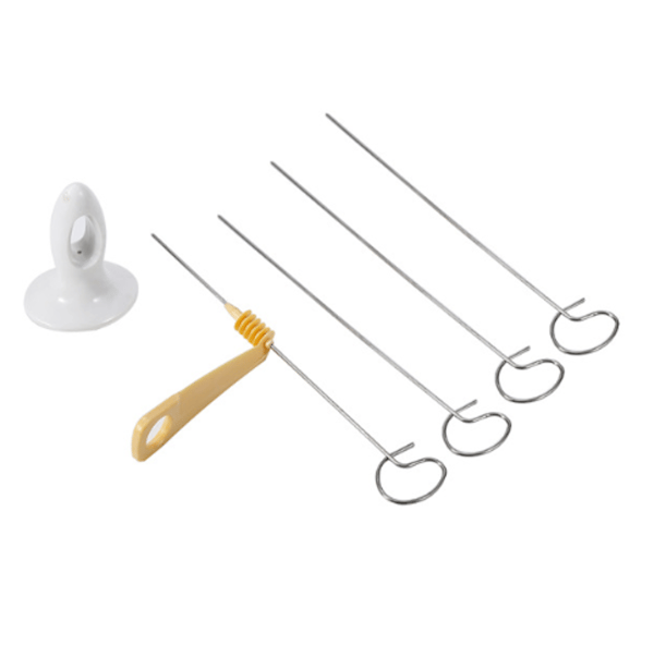 4-pakning grillpinner/ frityrpinner frityr grill spiralpotet Silver silver