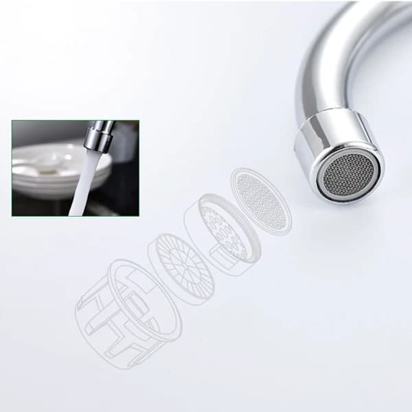 Cold Water Tap Curved Spout Zinc Alloy Easy Installation for Kitchen or Utility Sink Silver 20mm