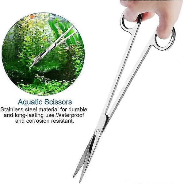 Akvarium Aquascaping Kit 5 i 1 Rustfrit Stål Akvarium Tank Sæt Tang Saks Spatel