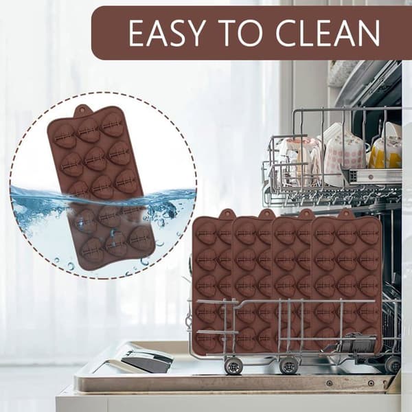 Chokladformar i silikon, set med 4 hjärt- och diamantformade chokladformar, bakformar i silikon