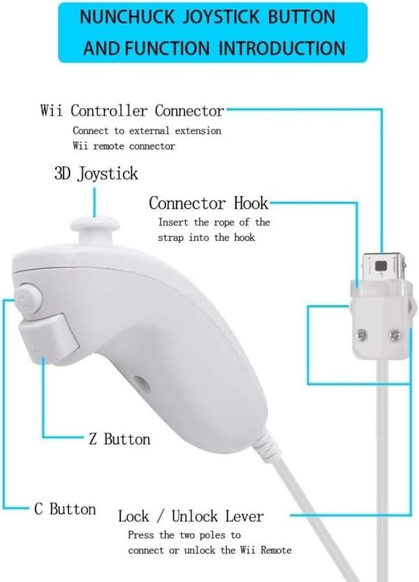 Trådløs controller og Nunchuk 2-pak til Wii og Wii U [JUN]