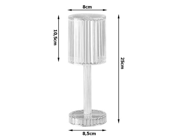 Bordlampe LED krystall RGB USB fjernkontroll 420