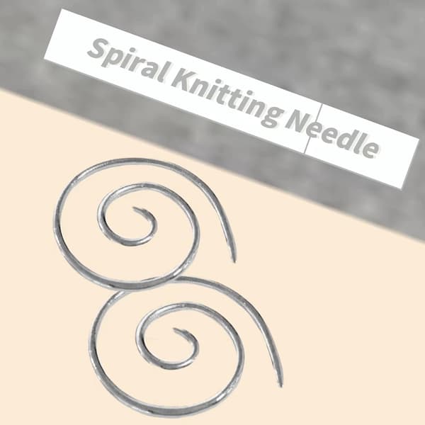 3 st spiralstrikkepinde, buede vævenåle, spiral