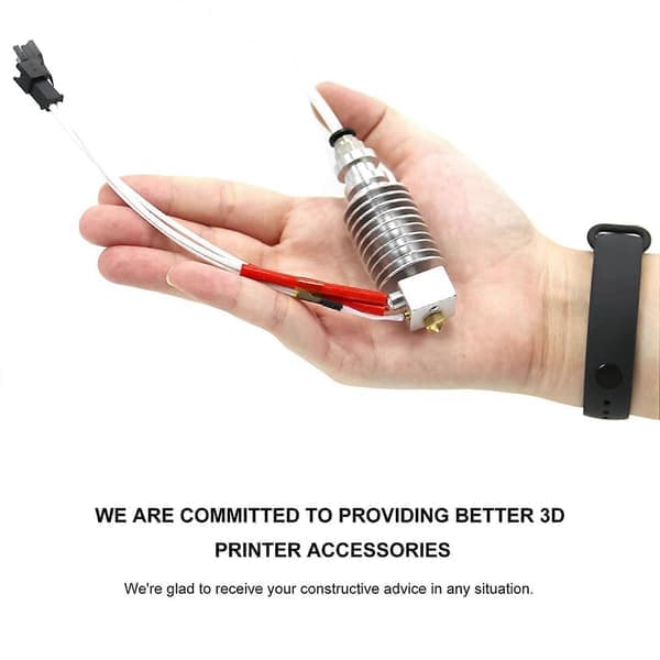 For Anycubic I3 Mega Hotend 12V med 2 stk herdet stål 0,4 mm for E3D V6-dyser for ekstruder 3D-utskrift Hotend