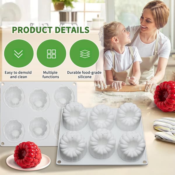 8-hullers silikonebageform til muffins, kager og chokolade, non-stick-FY-