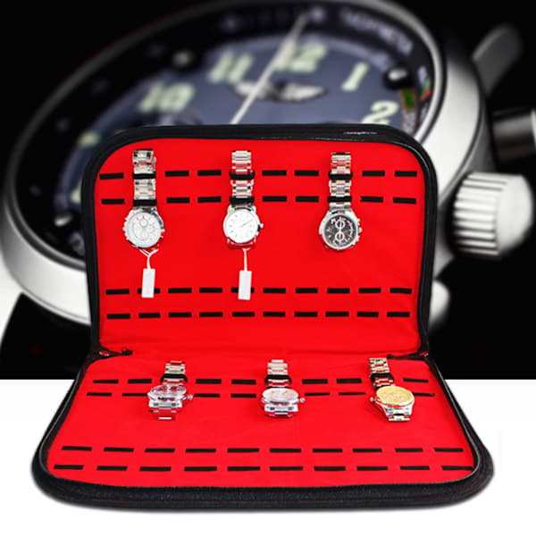 20 Slot PU Fluff Watch Storage Box Organizer Zipper Collection Case Container Decoration[CO]