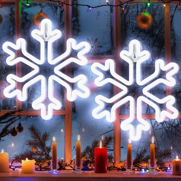 Utendørs juledekorasjonslys, 40 cm snøfnugglys, julelykter hvite