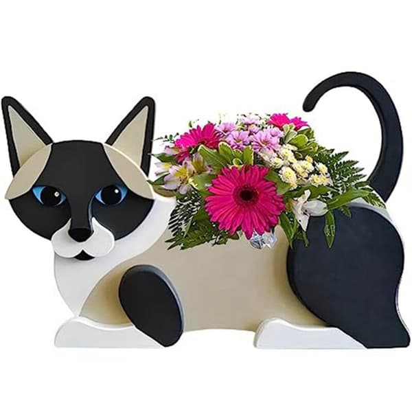Katteblomsterpotte, Katteblomsterpotte, til indendørs/udendørs planter, gave til dyreelskere