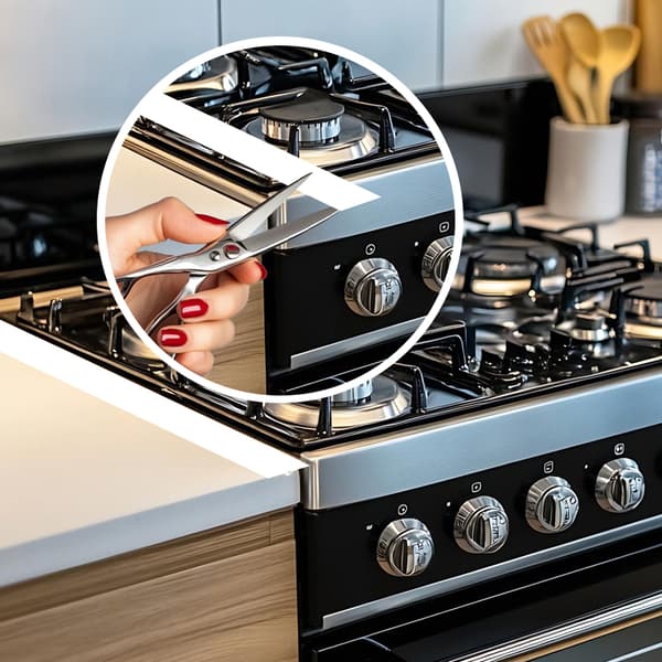 Stove gap filler keeps clean between stove and cabinet 61.5 cm 2-pack White White 191