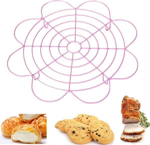 Blomformigt kylställ, non-stick rostfritt ståltrådställ, förpackning med kylställ