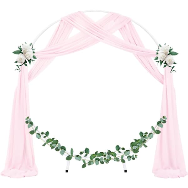 Bryllupsbue Draperingsstoff 1 Panel 74 cm x 5,8 m Lys Rosa Skjær Chiffong Gardin Draperinger 5,5 meter for Bryllupsseremoni