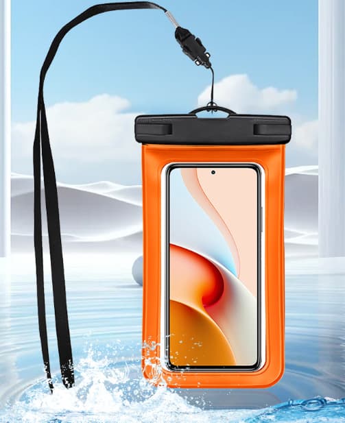 Vandtæt telefonetui - Undervandsetui - Tørpose - Vandtæt telefonpose - Orange farve - Ferie - Vandtæt[JUN]