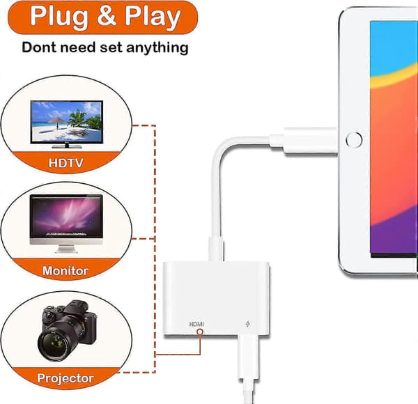 HDMI-adapter for iPhone til TV 1080p Digital AV Kompatibel med iPad[JUN]