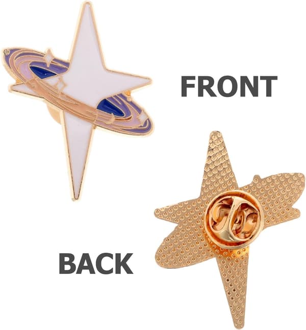 Sød stjerneemaljebroche med sikker nål, kompakt design i hvid zinklegering til afslappede lejligheder