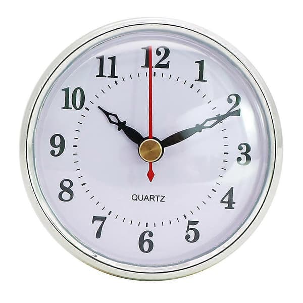 80 mm/3,15 tommer Klassisk Ur Quartz Urværk Indsats Sort Metal Ur Rund