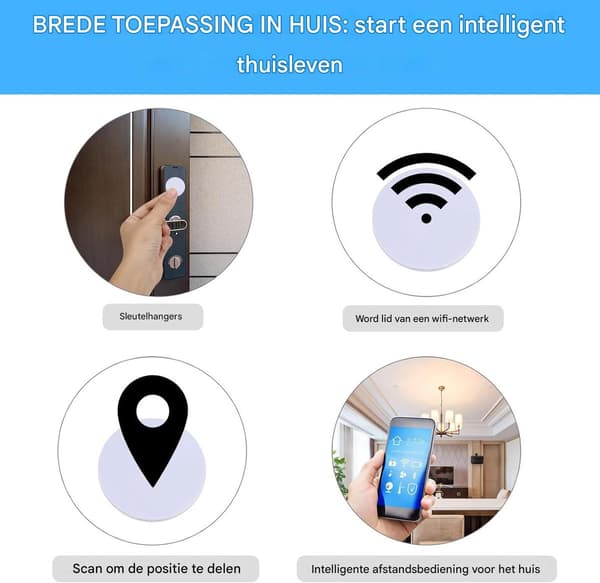 50 stk. blanke NTAG215 NFC-klistermærker 25 mm - selvklæbende til telefoner, til Amiibo/TagMo, programmerbare