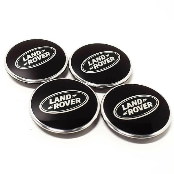 Svarte Land Rover hjulnavkapsler, navkapsler, 63 mm, 4 stk.