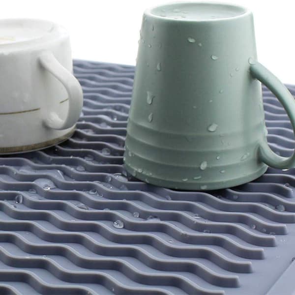 Silicone Dish Drying Mat, Large Kitchen Drainer Mat, Quick Drying
