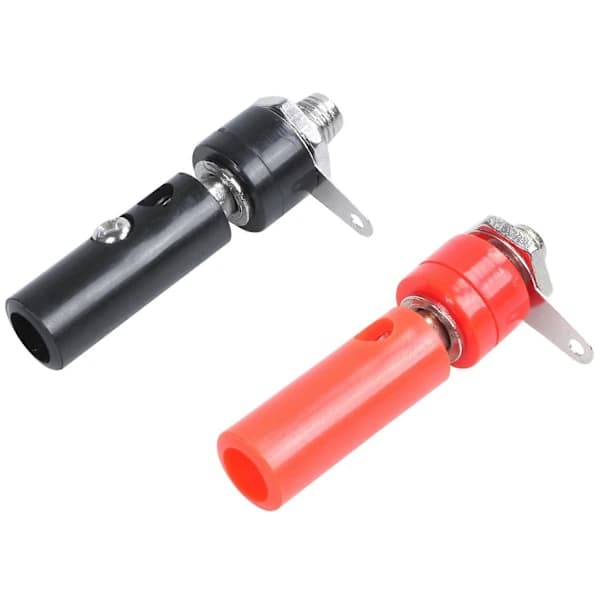 4mm Banana Plug and Socket, Screw Lock, Solderless, Insulated for Audio Speaker, Car, Boat Battery, Red, Black, 20 Pcs