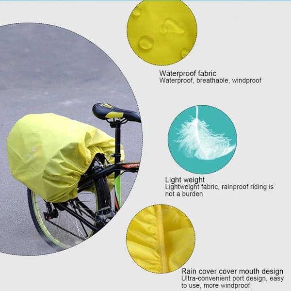 Cykel Bakre Säte Regnskydd Vattentätt Bärbart Skyddsfodral för Pendling Resväskor Ryggsäckar Gul