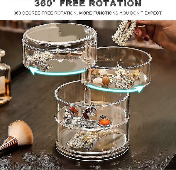 Transparent Jewelry Box, Dressing Table Accessory, 1 X 4-layer Jewelry Storage Case, Transparent, Approx.