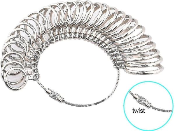Ringstørrelsesmåler, 4 størrelser Ringmålepind Metal Dorn & Fingersstørrelsesmåler Sæt