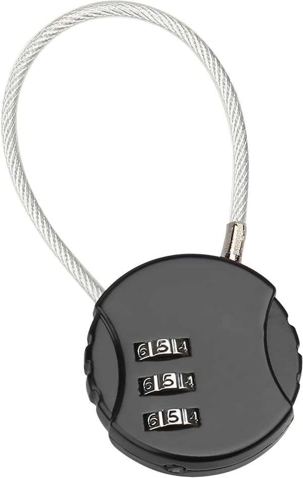 Small Zinc Alloy Combination Padlock, 3-Digit Combination Lock, Ideal for Suitcases, Backpacks and Bags