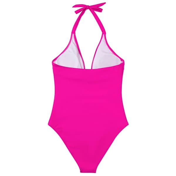 Badedragt i ét stykke til kvinder med flæser, rygløs, mode, ny stil, pink 2XL