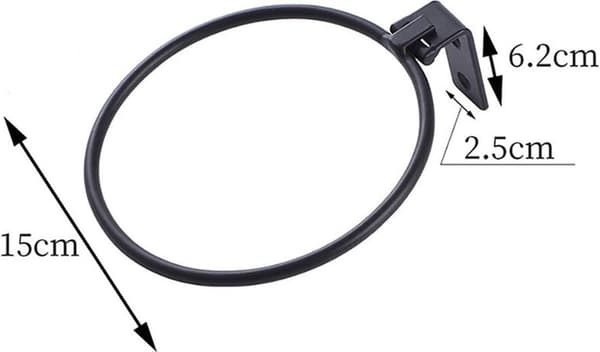 Flower Pot Holder, Metal Wall Mount Ring with Screws, Black, 15 cm Diameter, 3 Pcs