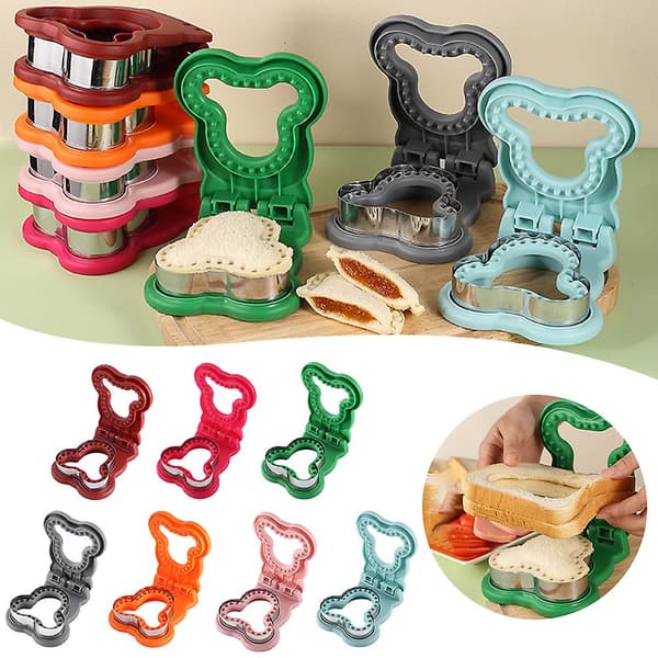 Uncrustables Sandwich Cutter and Sealer with Bear Shape Durable Crustless Sandwich Maker DIY Baking Tool