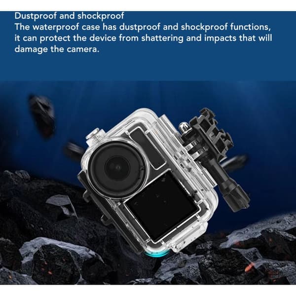 Waterproof Case for Action Camera Underwater Protective Housing Compatible with Osmo Action 4 3 60M Diving Shell, DUBUNS